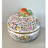 VASO PORCELLANA HEREND DIPINTO FLOREALE FIORI BARATTOLO SCATOLA BOMBONIERA 1960