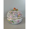VASO PORCELLANA HEREND DIPINTO FLOREALE FIORI BARATTOLO SCATOLA BOMBONIERA 1960