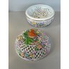 VASO PORCELLANA HEREND DIPINTO FLOREALE FIORI BARATTOLO SCATOLA BOMBONIERA 1960