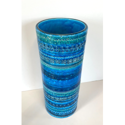 GRANDE VASO CERAMICA BITOSSI ALDO LONDI RIMINI BLU VINTAGE DEISGN ITALIA ANNI 70