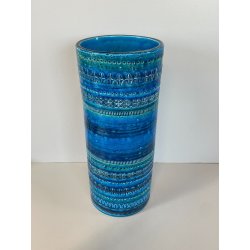 GRANDE VASO CERAMICA BITOSSI ALDO LONDI RIMINI BLU VINTAGE DEISGN ITALIA ANNI 70