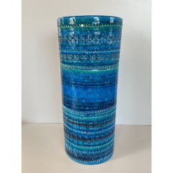 GRANDE VASO CERAMICA BITOSSI ALDO LONDI RIMINI BLU VINTAGE DEISGN ITALIA ANNI 70