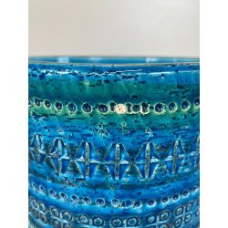 GRANDE VASO CERAMICA BITOSSI ALDO LONDI RIMINI BLU VINTAGE DEISGN ITALIA ANNI 70