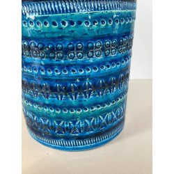 GRANDE VASO CERAMICA BITOSSI ALDO LONDI RIMINI BLU VINTAGE DEISGN ITALIA ANNI 70