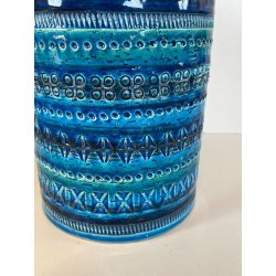 GRANDE VASO CERAMICA BITOSSI ALDO LONDI RIMINI BLU VINTAGE DEISGN ITALIA ANNI 70