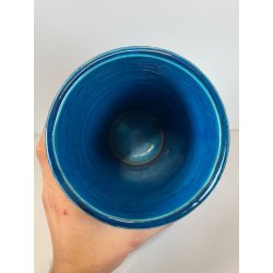 GRANDE VASO CERAMICA BITOSSI ALDO LONDI RIMINI BLU VINTAGE DEISGN ITALIA ANNI 70