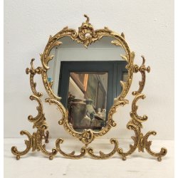 ANTICA SPECCHIERA BRONZO DORATO epoca '900 Barocchetto PSICHE SPECCHIO TOILETTE