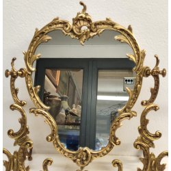 ANTICA SPECCHIERA BRONZO DORATO epoca '900 Barocchetto PSICHE SPECCHIO TOILETTE