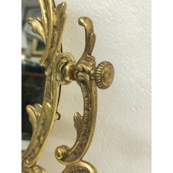 ANTICA SPECCHIERA BRONZO DORATO epoca '900 Barocchetto PSICHE SPECCHIO TOILETTE