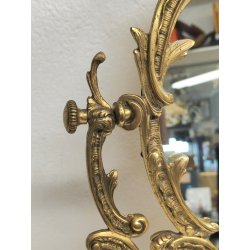 ANTICA SPECCHIERA BRONZO DORATO epoca '900 Barocchetto PSICHE SPECCHIO TOILETTE