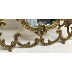 ANTICA SPECCHIERA BRONZO DORATO epoca '900 Barocchetto PSICHE SPECCHIO TOILETTE