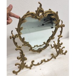 ANTICA SPECCHIERA BRONZO DORATO epoca '900 Barocchetto PSICHE SPECCHIO TOILETTE