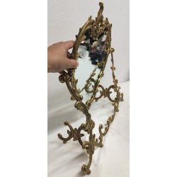 ANTICA SPECCHIERA BRONZO DORATO epoca '900 Barocchetto PSICHE SPECCHIO TOILETTE