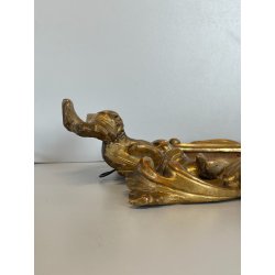 ANTICA PICCOLA CORNICE BAROCCA DORATA LEGNO SCOLPITO 38 cm x 27 cm EPOCA 1850