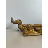 ANTICA PICCOLA CORNICE BAROCCA DORATA LEGNO SCOLPITO 38 cm x 27 cm EPOCA 1850