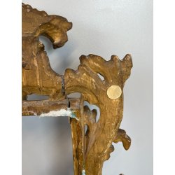 ANTICA PICCOLA CORNICE BAROCCA DORATA LEGNO SCOLPITO 38 cm x 27 cm EPOCA 1850