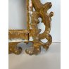 ANTICA PICCOLA CORNICE BAROCCA DORATA LEGNO SCOLPITO 38 cm x 27 cm EPOCA 1850