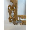 ANTICA PICCOLA CORNICE BAROCCA DORATA LEGNO SCOLPITO 38 cm x 27 cm EPOCA 1850