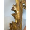 ANTICA PICCOLA CORNICE BAROCCA DORATA LEGNO SCOLPITO 38 cm x 27 cm EPOCA 1850