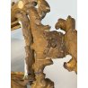 ANTICA PICCOLA CORNICE BAROCCA DORATA LEGNO SCOLPITO 38 cm x 27 cm EPOCA 1850