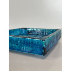 VASO POSACENERE CERAMICA BITOSSI ALDO LONDI BLU VINTAGE DESIGN ITALIA 1970