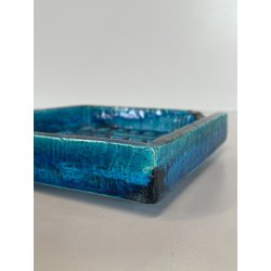 VASO POSACENERE CERAMICA BITOSSI ALDO LONDI BLU VINTAGE DESIGN ITALIA 1970