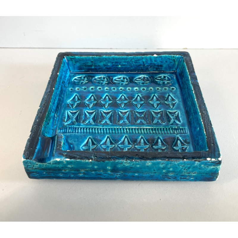 VASO SVUOTATASCHE CERAMICA BITOSSI ALDO LONDI BLU VINTAGE DESIGN ITALIA 1970