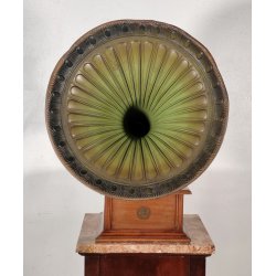 ANTICO GRAMMOFONO a TROMBA Columbia Rec. Grafonola MOVIMENTO Thorens FUNZIONANTE