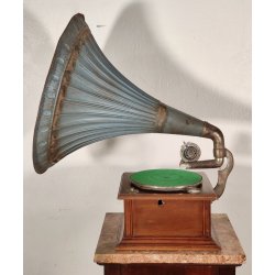 ANTICO GRAMMOFONO a TROMBA Columbia Rec. Grafonola MOVIMENTO Thorens FUNZIONANTE