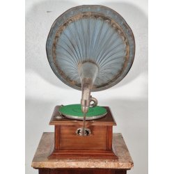 ANTICO GRAMMOFONO a TROMBA Columbia Rec. Grafonola MOVIMENTO Thorens FUNZIONANTE