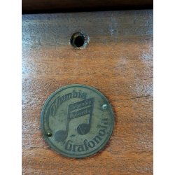 ANTICO GRAMMOFONO a TROMBA Columbia Rec. Grafonola MOVIMENTO Thorens FUNZIONANTE