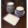 SET PIATTI MOD. Eco DESIGN Gariboldi per Richard Ginori 27 pz ROSA VERDE-BLU '72