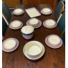 SET PIATTI MOD. Eco DESIGN Gariboldi per Richard Ginori 27 pz ROSA VERDE-BLU '72