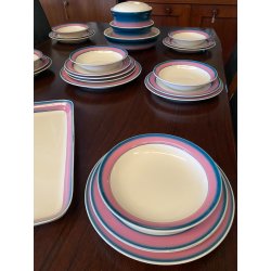 SET PIATTI MOD. Eco DESIGN Gariboldi per Richard Ginori 27 pz ROSA VERDE-BLU '72