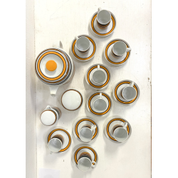 SERVIZIO CAFFè VINTAGE 10 pers THOMAS Rosenthal GROUP ARANCIONE NERO Germany '70