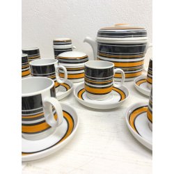 SERVIZIO CAFFè VINTAGE 10 pers THOMAS Rosenthal GROUP ARANCIONE NERO Germany '70