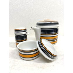 SERVIZIO CAFFè VINTAGE 10 pers THOMAS Rosenthal GROUP ARANCIONE NERO Germany '70
