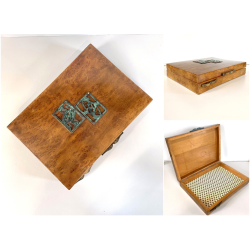 SCATOLA da GIOCO LEGNO RADICA MULTIUSO SENZA SCOMPARTI SCRIVANIA LETTERE VINTAGE