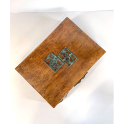 SCATOLA da GIOCO LEGNO RADICA MULTIUSO SENZA SCOMPARTI SCRIVANIA LETTERE VINTAGE