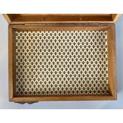 SCATOLA da GIOCO LEGNO RADICA MULTIUSO SENZA SCOMPARTI SCRIVANIA LETTERE VINTAGE