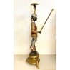 ANTICA SCULTURA LEGNO MORETTO VENEZIANO GONDOLIERE LIVREA TORCERE XIX sec 88cm/h