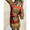 ANTICA SCULTURA LEGNO MORETTO VENEZIANO GONDOLIERE LIVREA TORCERE XIX sec 88cm/h