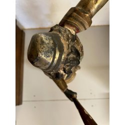ANTICA SCULTURA LEGNO MORETTO VENEZIANO GONDOLIERE LIVREA TORCERE XIX sec 88cm/h