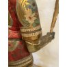 ANTICA SCULTURA LEGNO MORETTO VENEZIANO GONDOLIERE LIVREA TORCERE XIX sec 88cm/h