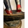 ANTICA SCULTURA LEGNO MORETTO VENEZIANO GONDOLIERE LIVREA TORCERE XIX sec 88cm/h