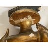 ANTICA SCULTURA LEGNO MORETTO VENEZIANO GONDOLIERE LIVREA TORCERE XIX sec 88cm/h