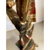 ANTICA SCULTURA LEGNO MORETTO VENEZIANO GONDOLIERE LIVREA TORCERE XIX sec 88cm/h
