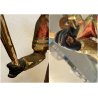 ANTICA SCULTURA LEGNO MORETTO VENEZIANO GONDOLIERE LIVREA TORCERE XIX sec 88cm/h