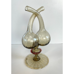 ANTICO SET TAVOLO VETRO MURANO CHAMPAGNE OLIO ACETO VITTORIO ZECCHIN OLIERA