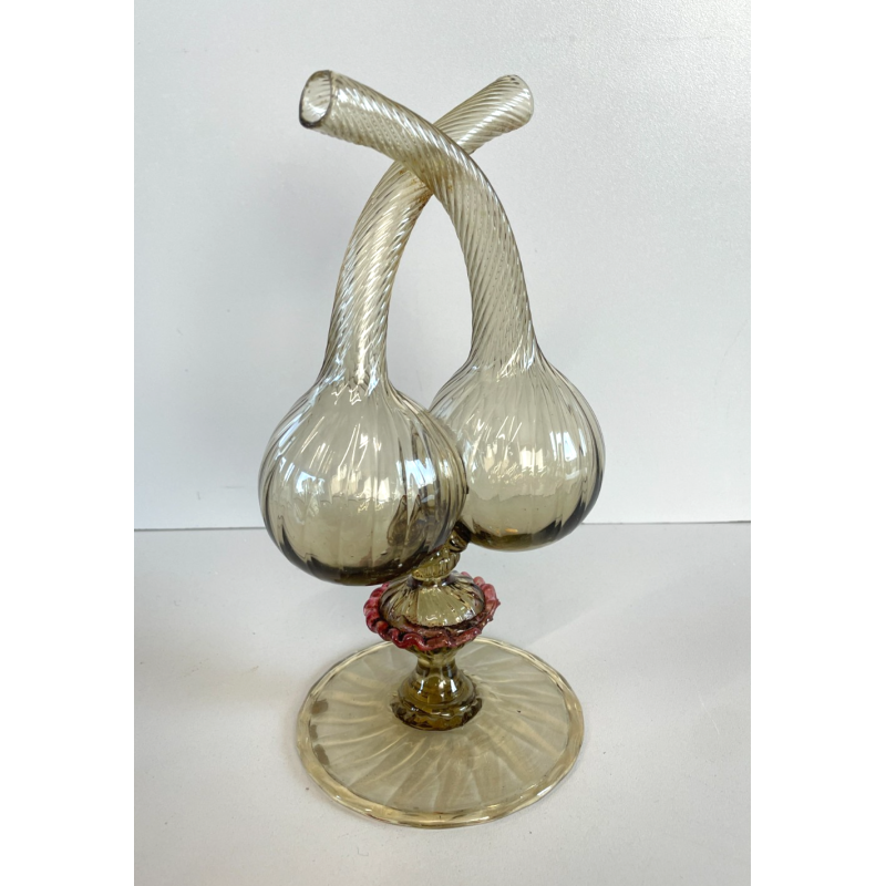 ANTICO SET TAVOLO VETRO MURANO CHAMPAGNE OLIO ACETO VITTORIO ZECCHIN OLIERA